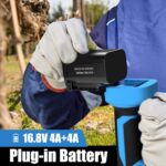 S748 Akku Astschere, 35MM Progressive Elektrische Astschere, 16.8V 2×4000mAH Elektrische Gartenschere für Weinberg und Oliven
