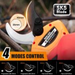 8605 Akku Astschere, 40MM Professionell Elektrische Astschere mit Akku,1050W 2x21V 2A Progressive Elektrische Gartenschere, mit 1.2m Verlängerungskabel