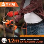 8605 Akku Astschere, 40MM Professionell Elektrische Astschere mit Akku,1050W 2x21V 2A Progressive Elektrische Gartenschere, mit 1.2m Verlängerungskabel