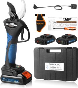 SWANSOFT 8605 Akku Astschere, 40mm Akku Gartenschere, 1050W 21V 2A Progressive Elektrische Astschere für Olivenbäume, Weinberg