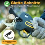 2-in-1 Battery Pruning Shears Telescope, 50 mm Electric Pruning Shears with Battery 2 4Ah Brushless LCD Display Loppers Electrically Compatible with Makita 18 V Batteries (PR-E50 Pruner+Pole