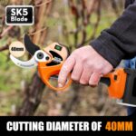 8605PRO Akku Astschere, 40mm Professionelle Elektrische Gartenschere, 1050W 2x21V 4A Akku Baumschere