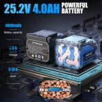 SWANSOFT Elektrische Astschere mit Stab, 40mm 25.2V /4+4Ah Akku-Schere mit 1050W bürstenlosem Motor Professionelle Akku-Schere, SW-921-1 (0,9 Meter hoch)