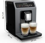 Krups Evidence Hot & Cold Kaffeevollautomat, 18 Getränkespezialitäten, heiße und kalte Getränke, One-Touch Cappuccino, Milchsystem, automatischer Pflegezyklus, schnelle Aufwärmzeit, EA898GF0