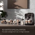 Saeco GranAroma Kaffeevollautomat mit 14 Kaffeespezialitäten, intuitives Farbdisplay, 4 Benutzerprofile, Keramikmahlwerk, ‎Edelstahl-Schwarz (SM6585/00)